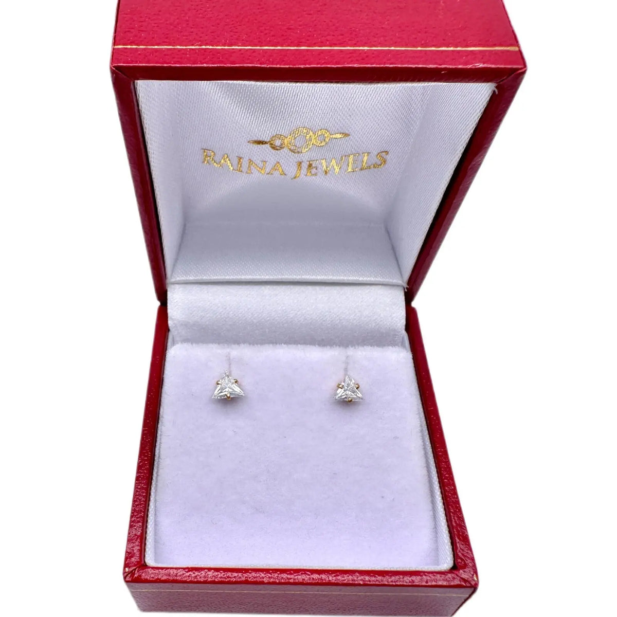22ct Yellow Gold & Cubic Zirconia Children's Stud Earrings 3.5/3.0/4.0/4.5MM - Raina Jewels