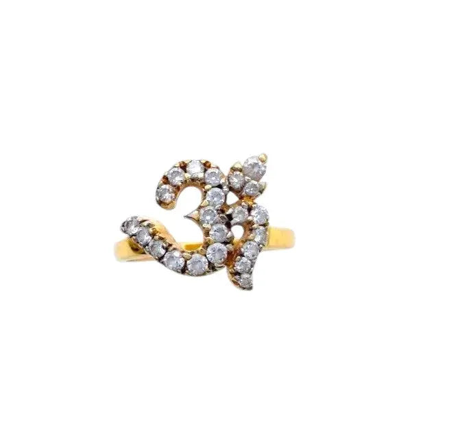 22ct Yellow Gold & Cubic Zirconia OM Ring, 3.0gm  Gold Ring