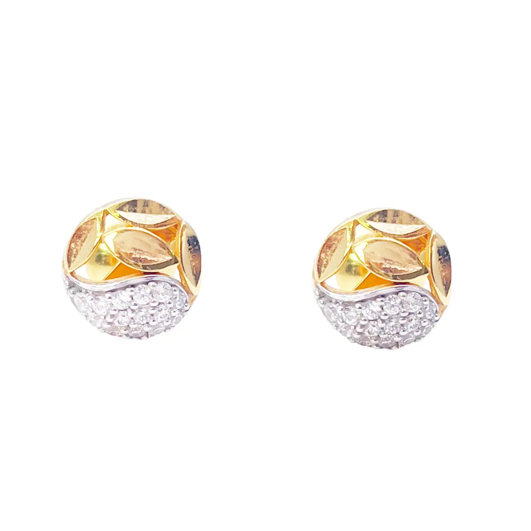 22ct Yellow Gold & Cubic Zirconia Stud Earrings, 3.0gm 