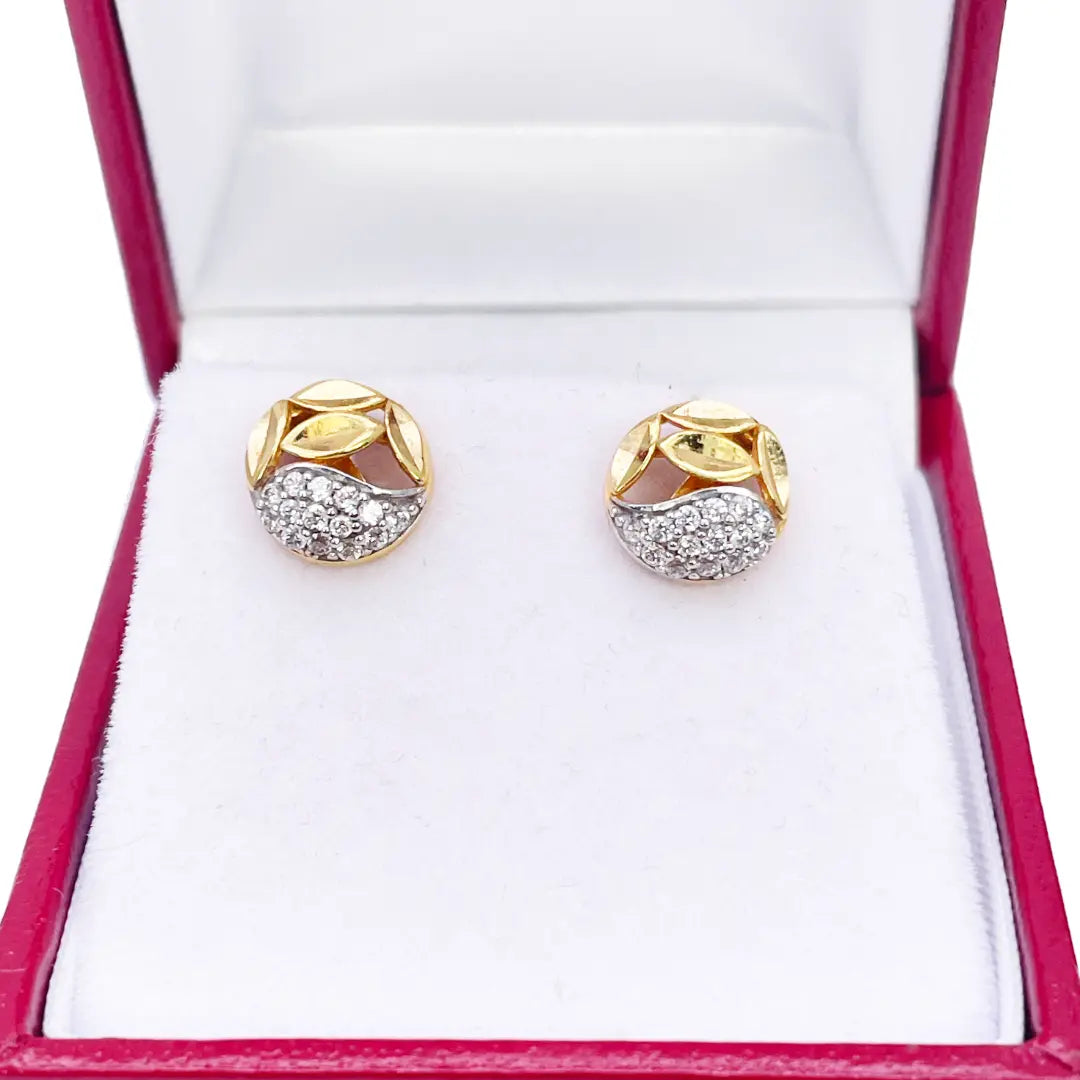 22ct Yellow Gold & Cubic Zirconia Stud Earrings, 3.0gm 