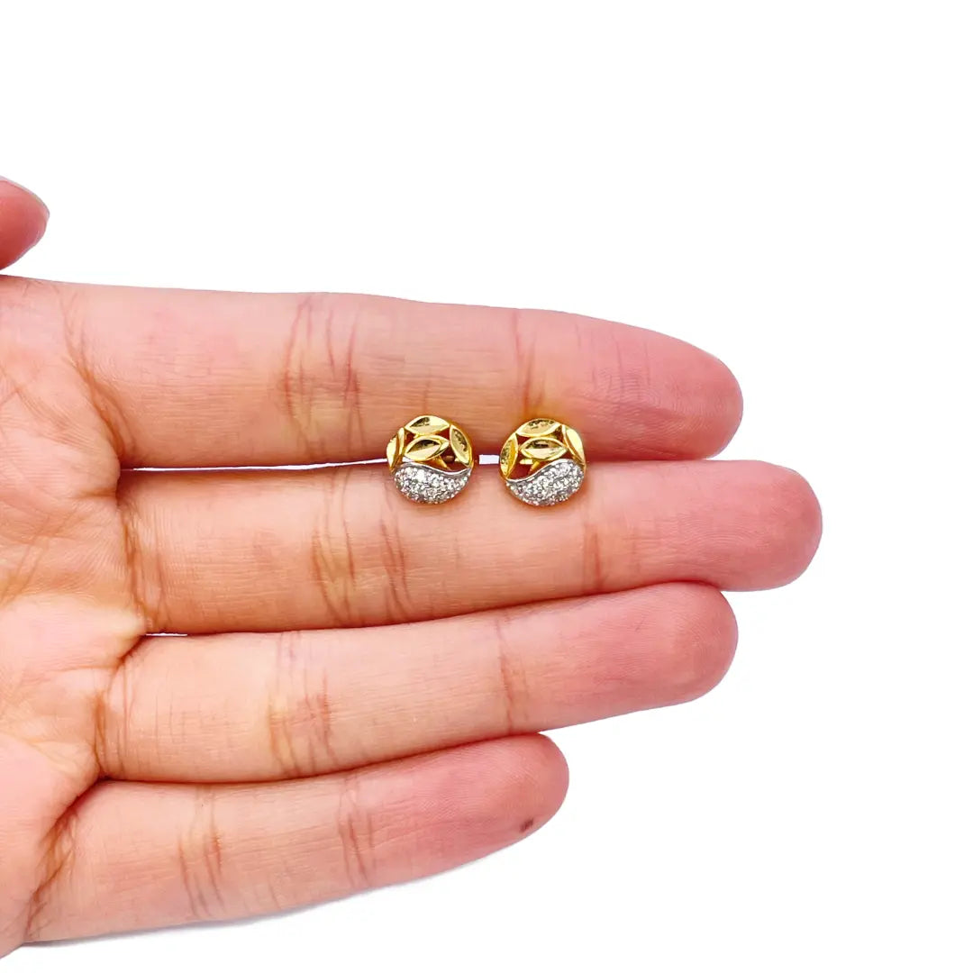 22ct Yellow Gold & Cubic Zirconia Stud Earrings, 3.0gm 