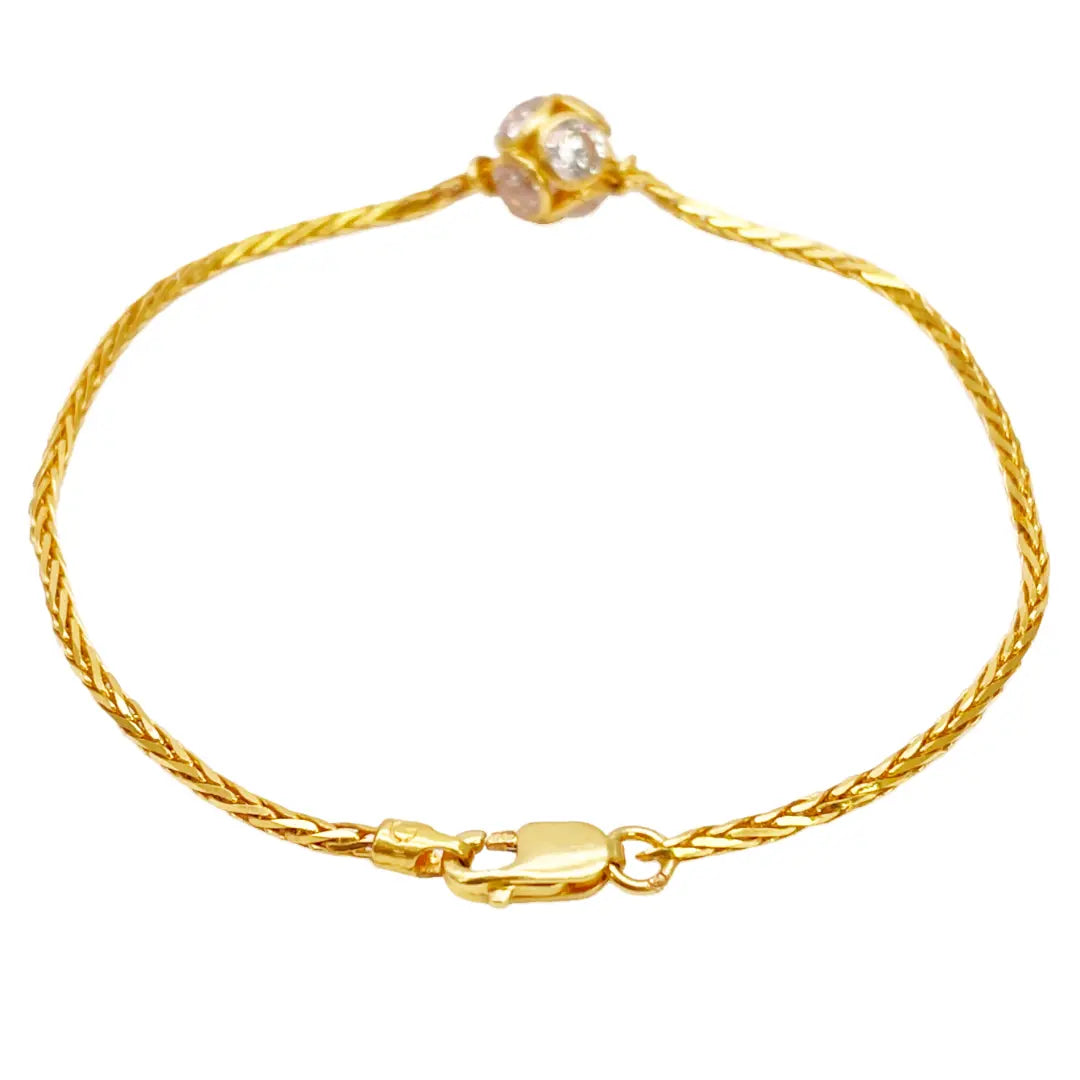 22ct Yellow Gold & Sparkly Glitter Ball Bracelet 6.5 inches 