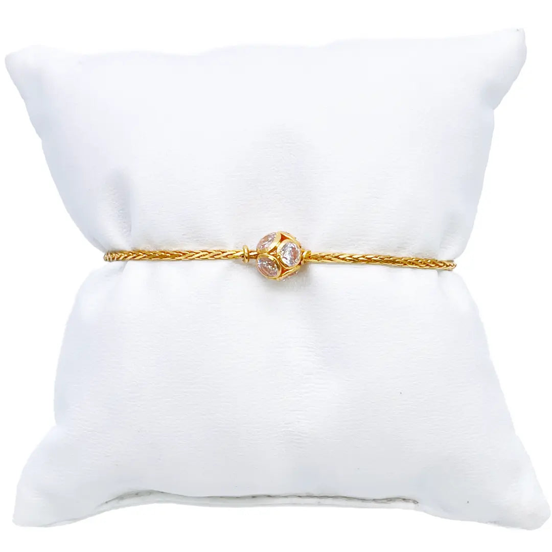 22ct Yellow Gold & Sparkly Glitter Ball Bracelet 6.5 inches 