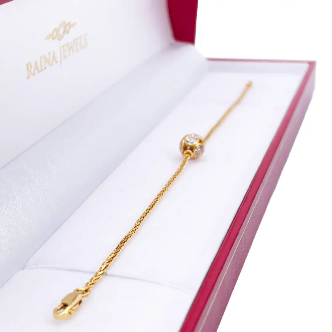 22ct Yellow Gold & Sparkly Glitter Ball Bracelet 6.5 inches 