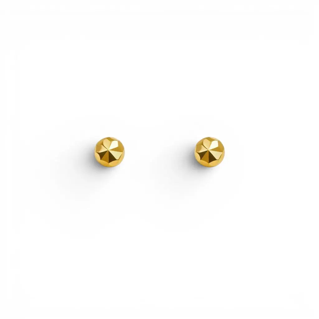 22ct Yellow Plain Gold Baby Stud earrings claw set Child Friendly 2.8 MM  Earring