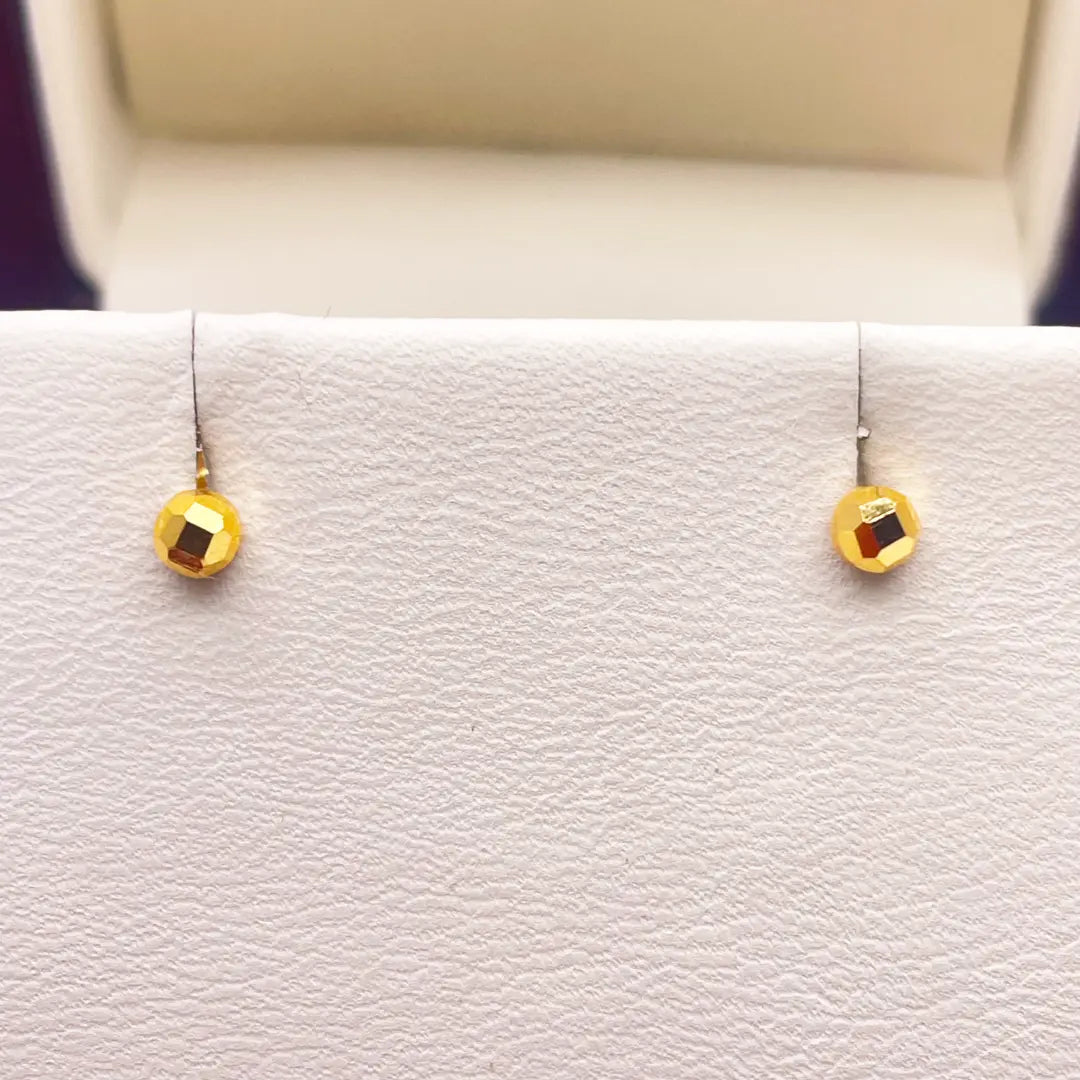 22ct Yellow Plain Gold Children's Stud Earrings Set Child Friendly 3.0mm 