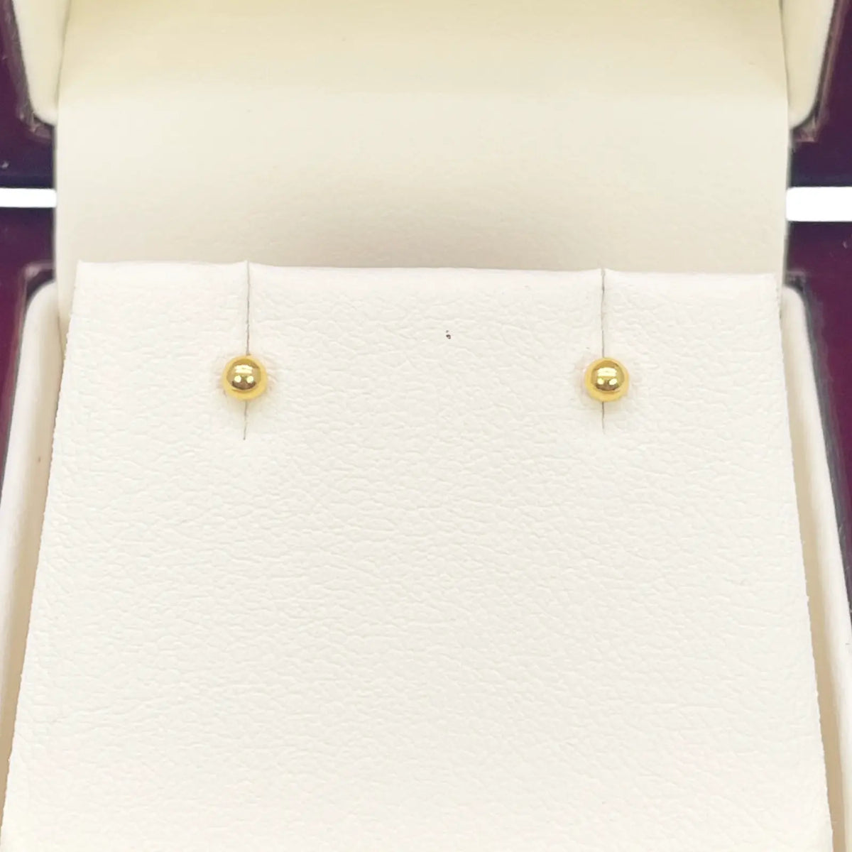 22ct Yellow Plain Gold Round Ball Children's Earrings 2.2mm 