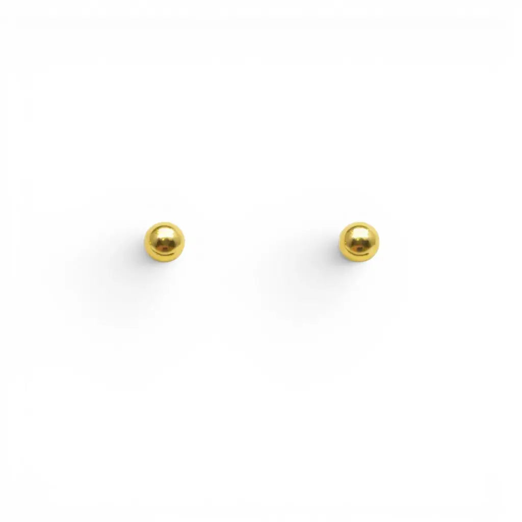 22ct Yellow Plain Gold Round Ball Children's Earrings 2.5mm  Children's gold earring