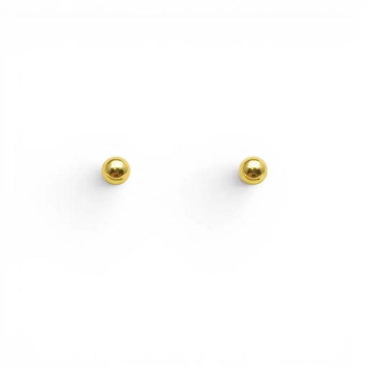 22ct Yellow Plain Gold Round Ball Children's Earrings 2.5mm  Children's gold earring
