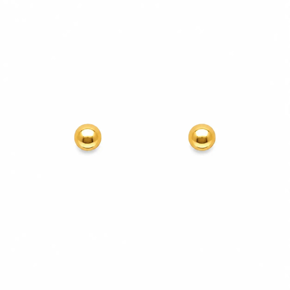 22ct Yellow Plain Gold Round Ball Children's Earrings 3.0mm  Children's gold earring