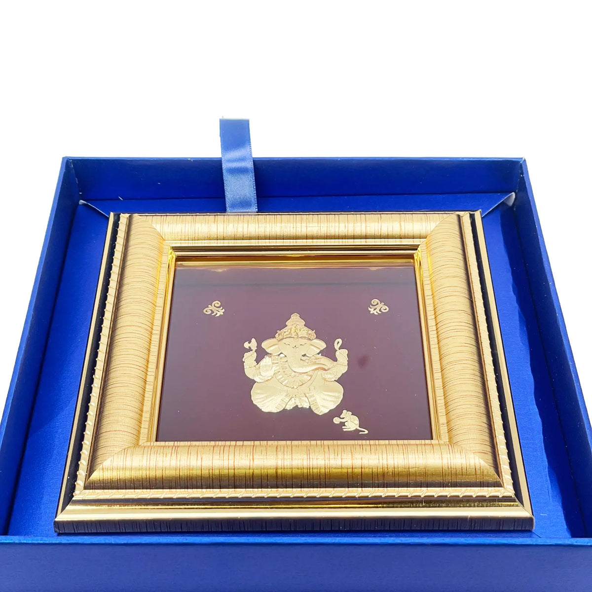 24ct Pure Gold Leaf Baby Ganesha Frame 13.9 x 13.9cm 
