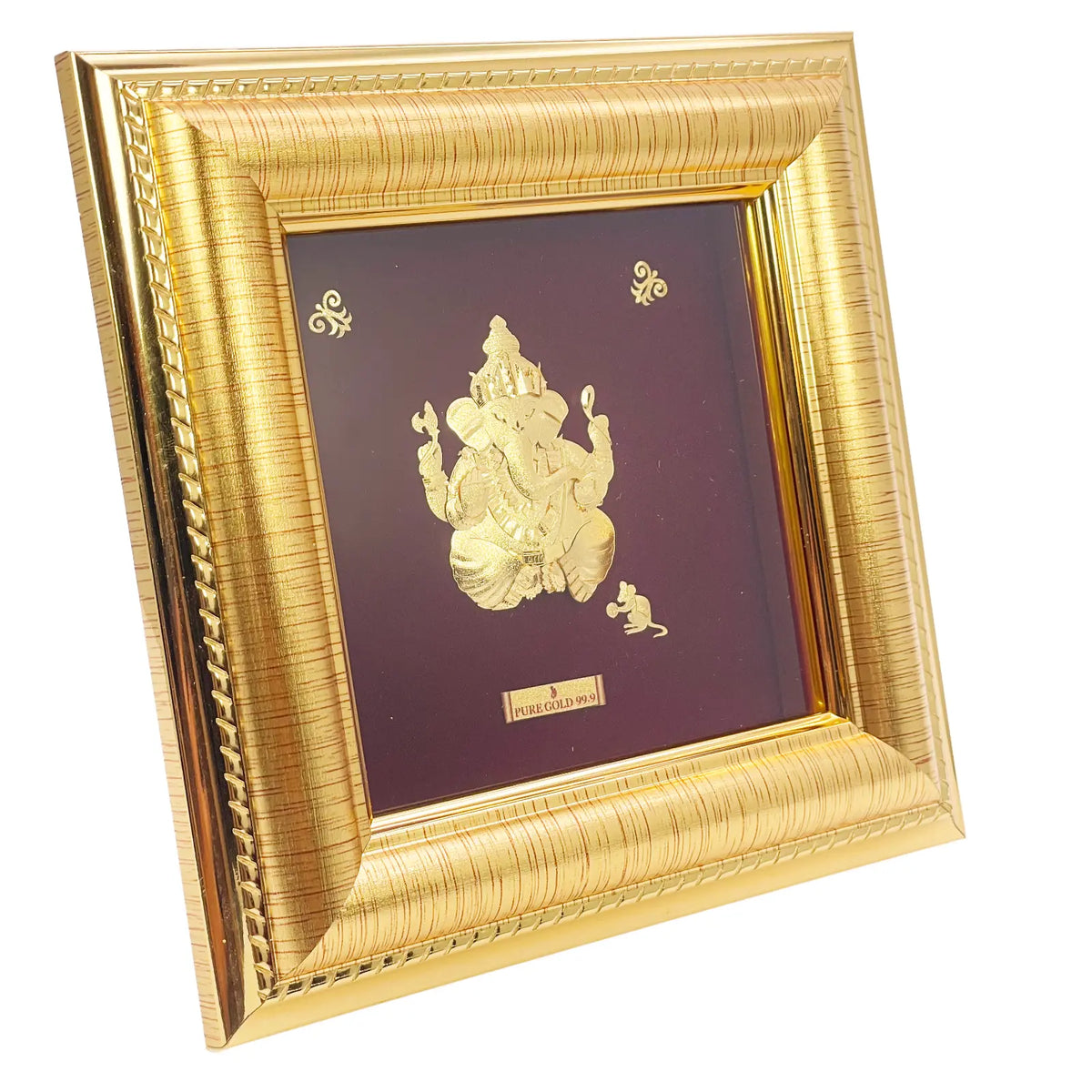 24ct Pure Gold Leaf Baby Ganesha Frame 13.9 x 13.9cm 