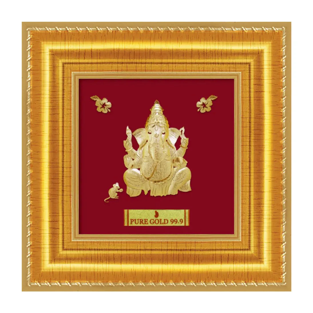 24ct Pure Gold Leaf Bal Suvarna Ganesha Frame 12.7 x 12.7cm  Diamond Bracelets