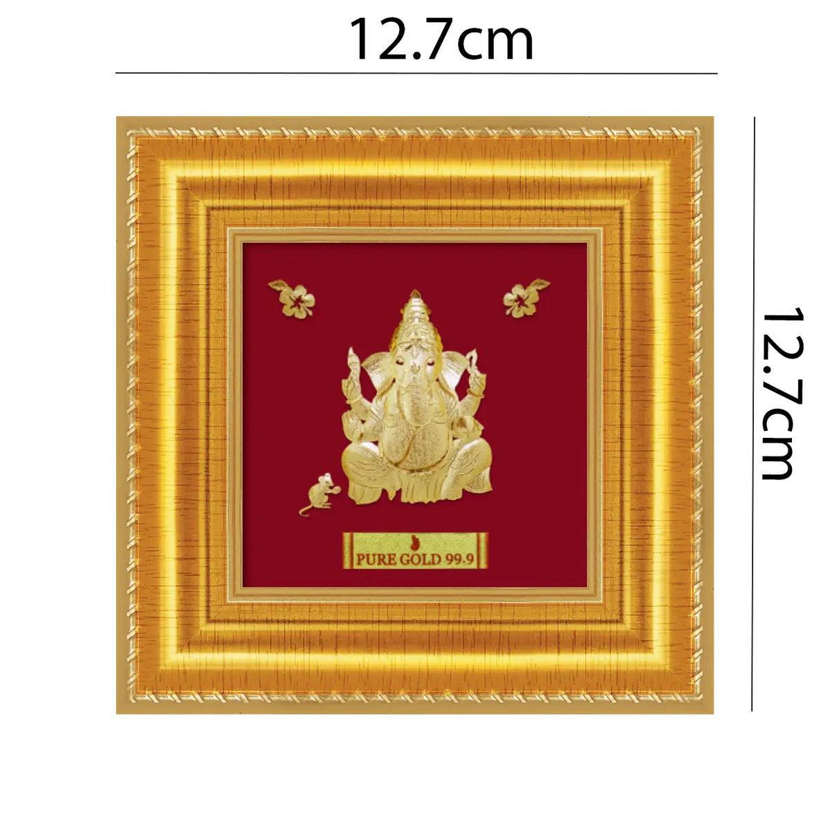 24ct Pure Gold Leaf Bal Suvarna Ganesha Frame 12.7 x 12.7cm  Diamond Bracelets