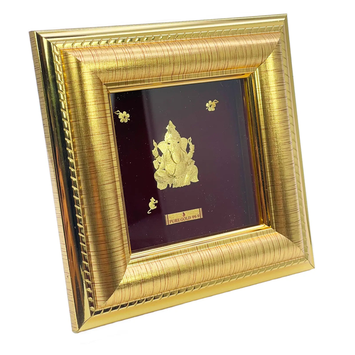 24ct Pure Gold Leaf Bal Suvarna Ganesha Frame 12.7 x 12.7cm  Diamond Bracelets