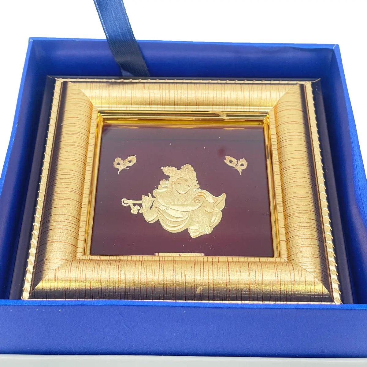 24ct Pure Gold Leaf Krishna Frame 12.7 x 12.7cm 
