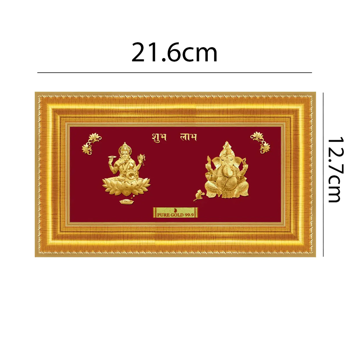 24ct Pure Gold Leaf Lakshmi & Ganesha Frame 21.6 x 12.7cm  Diamond Bracelets