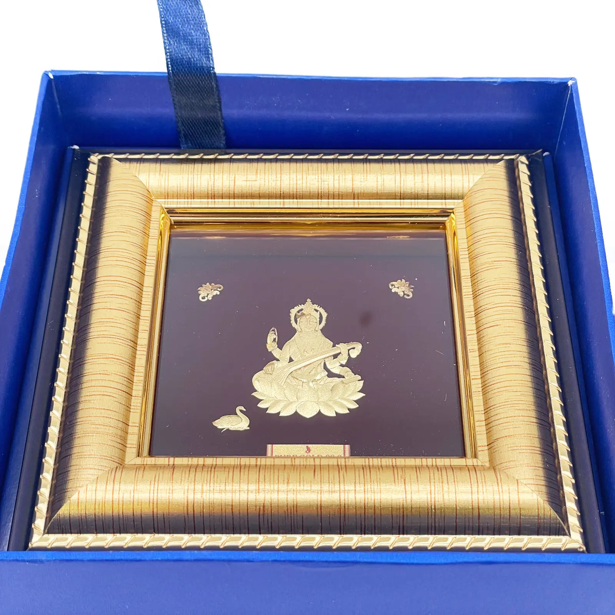 24ct Pure Gold Leaf Saraswati Frame 12.7 x 12.7cm 