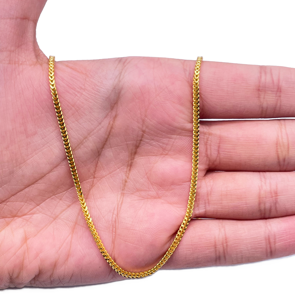 22ct Yellow Gold Foxtail Chain Necklace 22 Inch 1.8mm Width