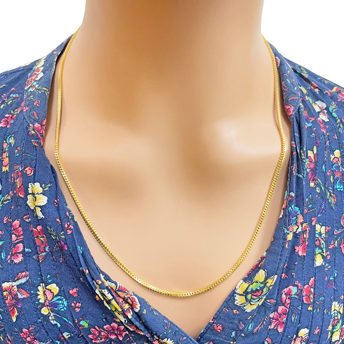 22ct Yellow Gold Foxtail Chain Necklace 22 Inch 1.8mm Width