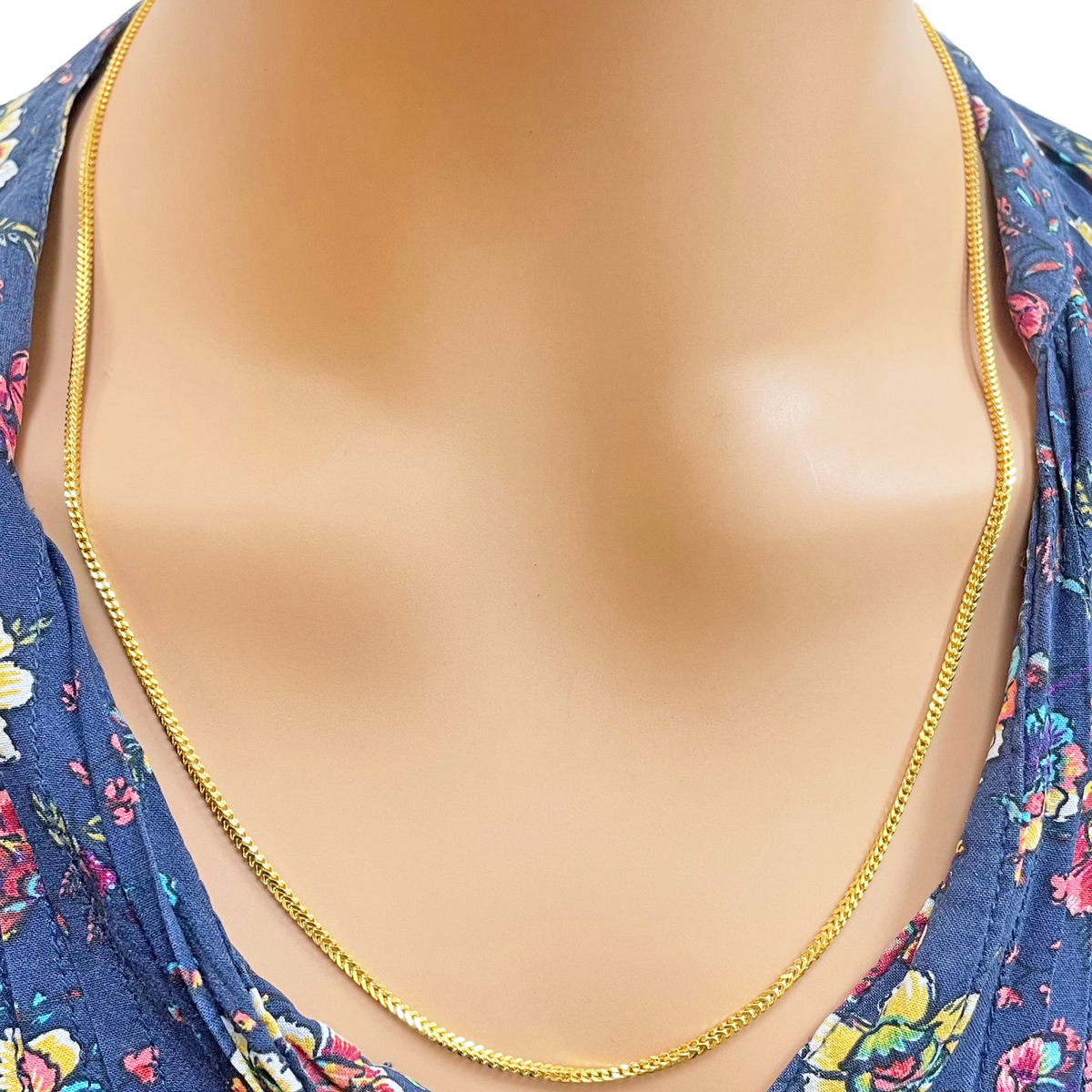 22ct Yellow Gold Foxtail Chain Necklace 22 Inch 1.8mm Width