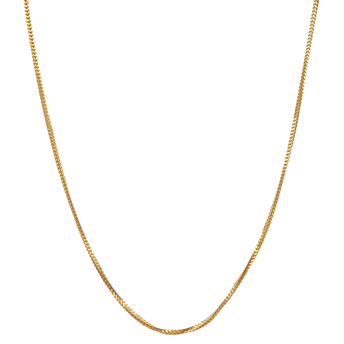 22ct Yellow Gold Foxtail Chain Necklace 22 Inch 1.8mm Width