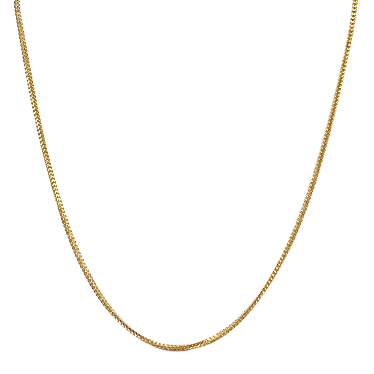 22 Karat Gelbgold Massive Fuchsschwanzkette Halskette 45,7 cm 1,6 mm Breite