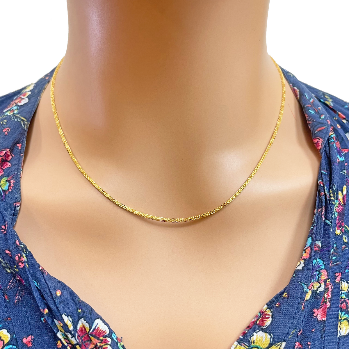 22ct Yellow Gold Solid Fancy Chain Necklace 18