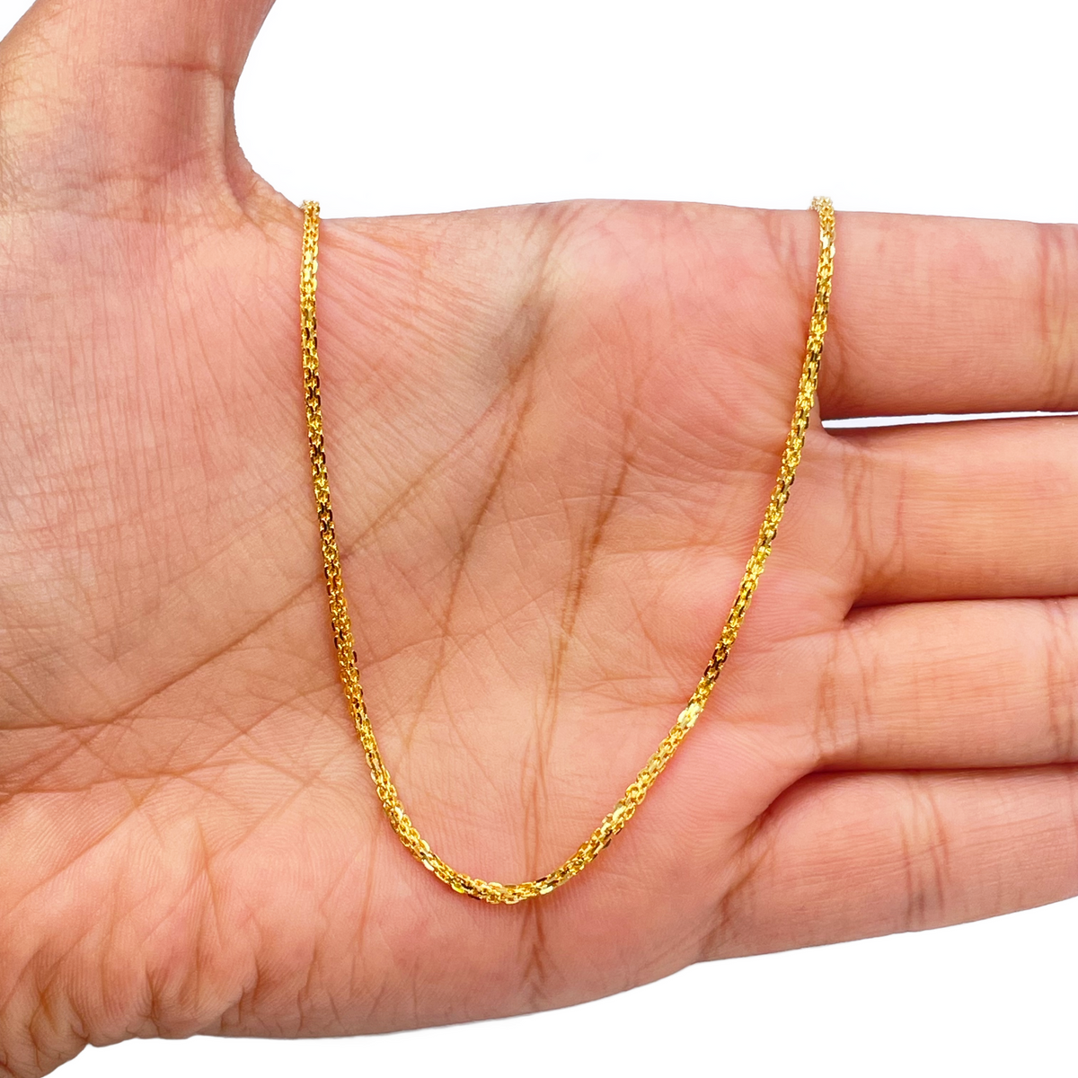 22ct Yellow Gold Solid Fancy Chain Necklace 18