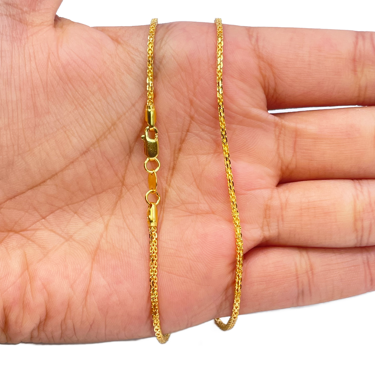 22ct Yellow Gold Solid Fancy Chain Necklace 18