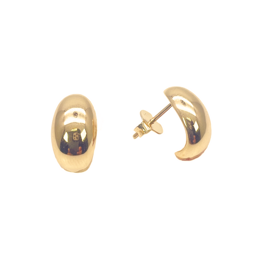 18kt geelgouden hoogglanzende minimalistische chique oorbellen