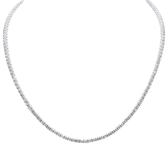 14ct White Gold Diamond Tennis Necklace 7.74ct 17''inches 
