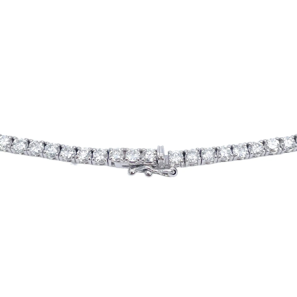 14ct White Gold Diamond Tennis Necklace 7.74ct 17''inches 