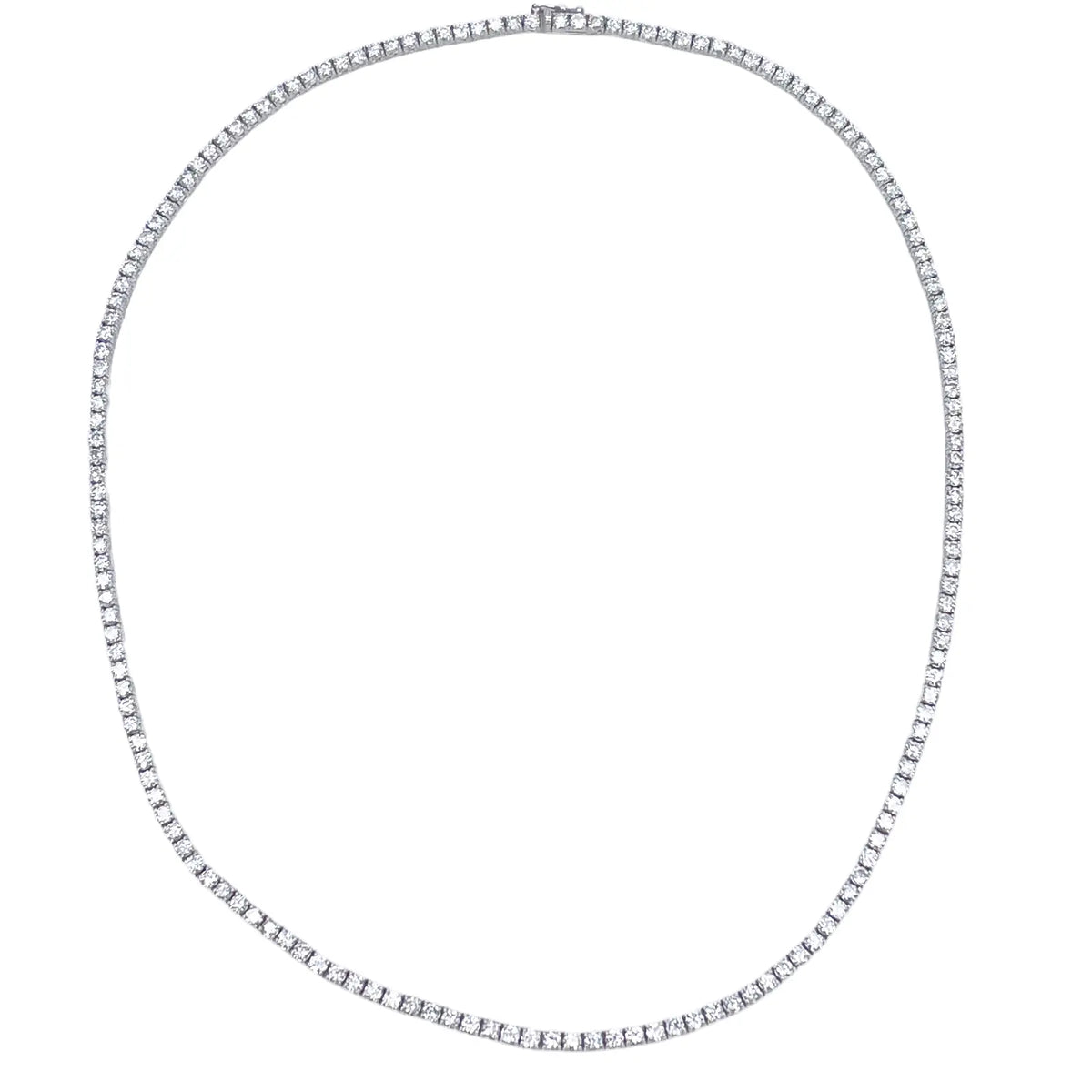 14ct White Gold Diamond Tennis Necklace 7.74ct 17''inches 