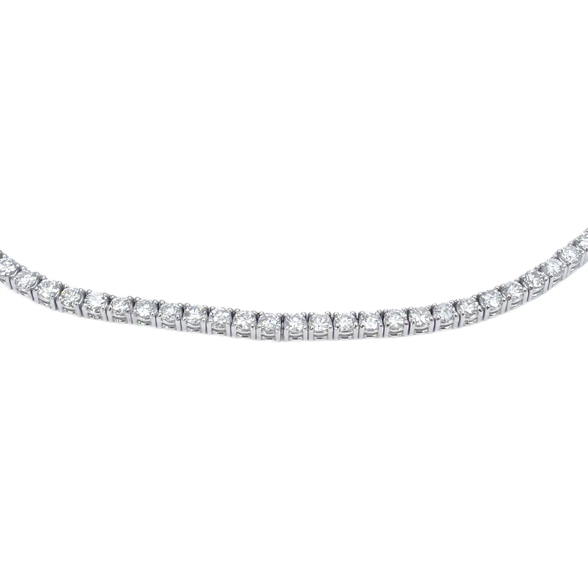 14ct White Gold Diamond Tennis Necklace 7.74ct 17''inches 