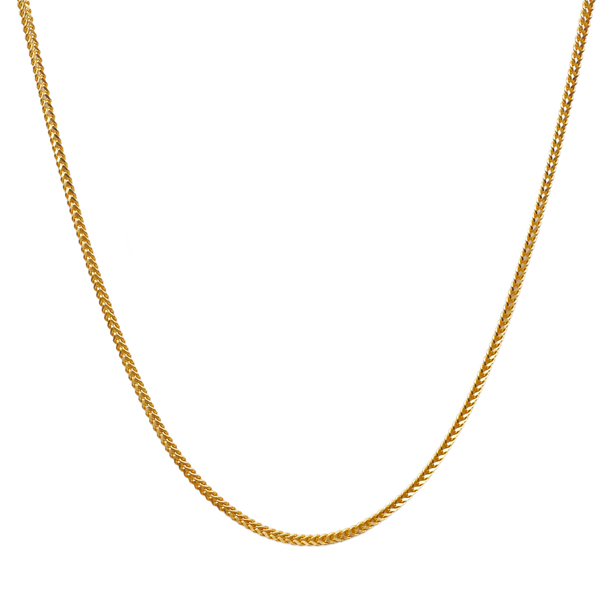 22ct Yellow Gold Solid Foxtail Chain Necklace 28 Inches 2.4mm Width