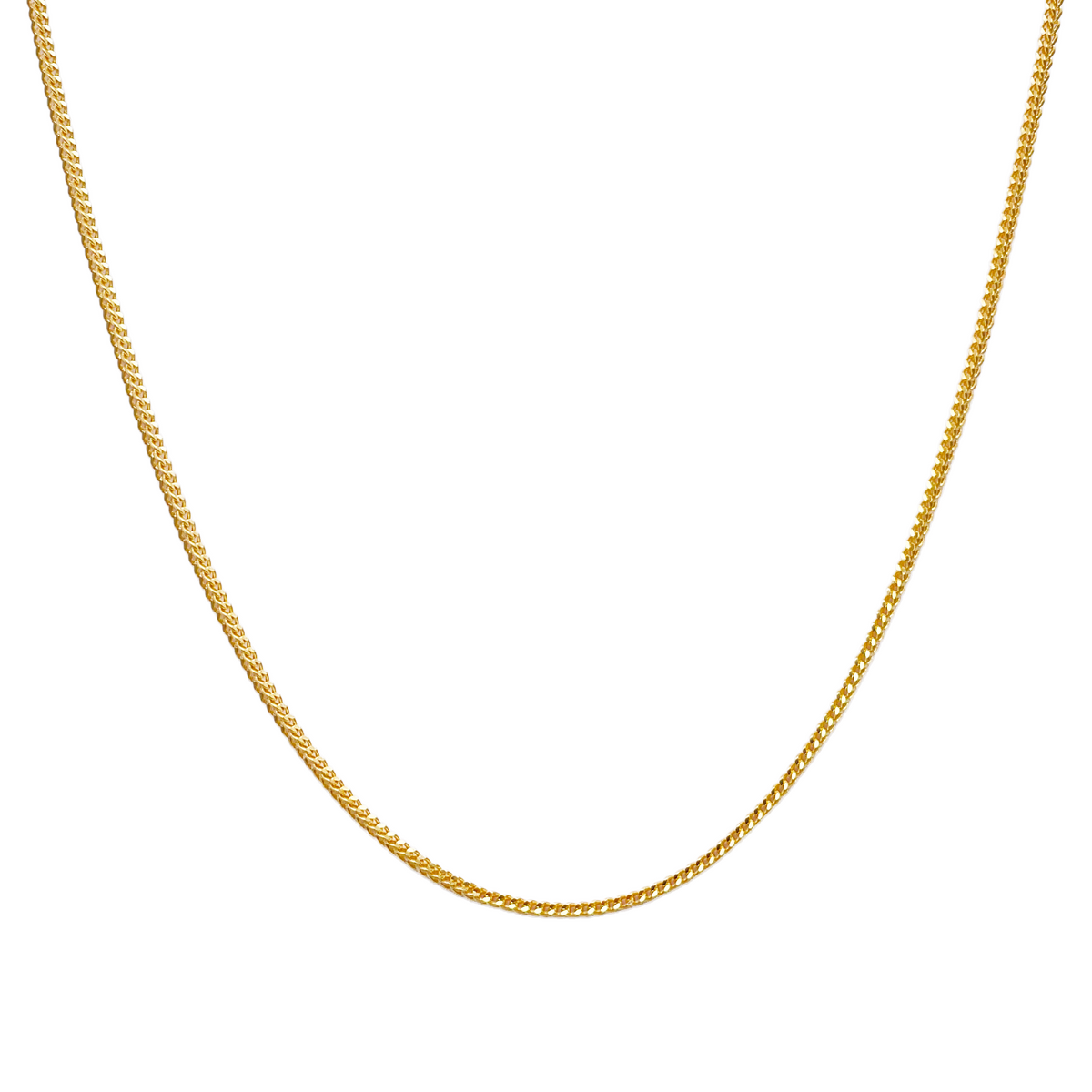22ct Yellow Gold Foxtail Chain Necklace 22 Inches 2.2mm Width