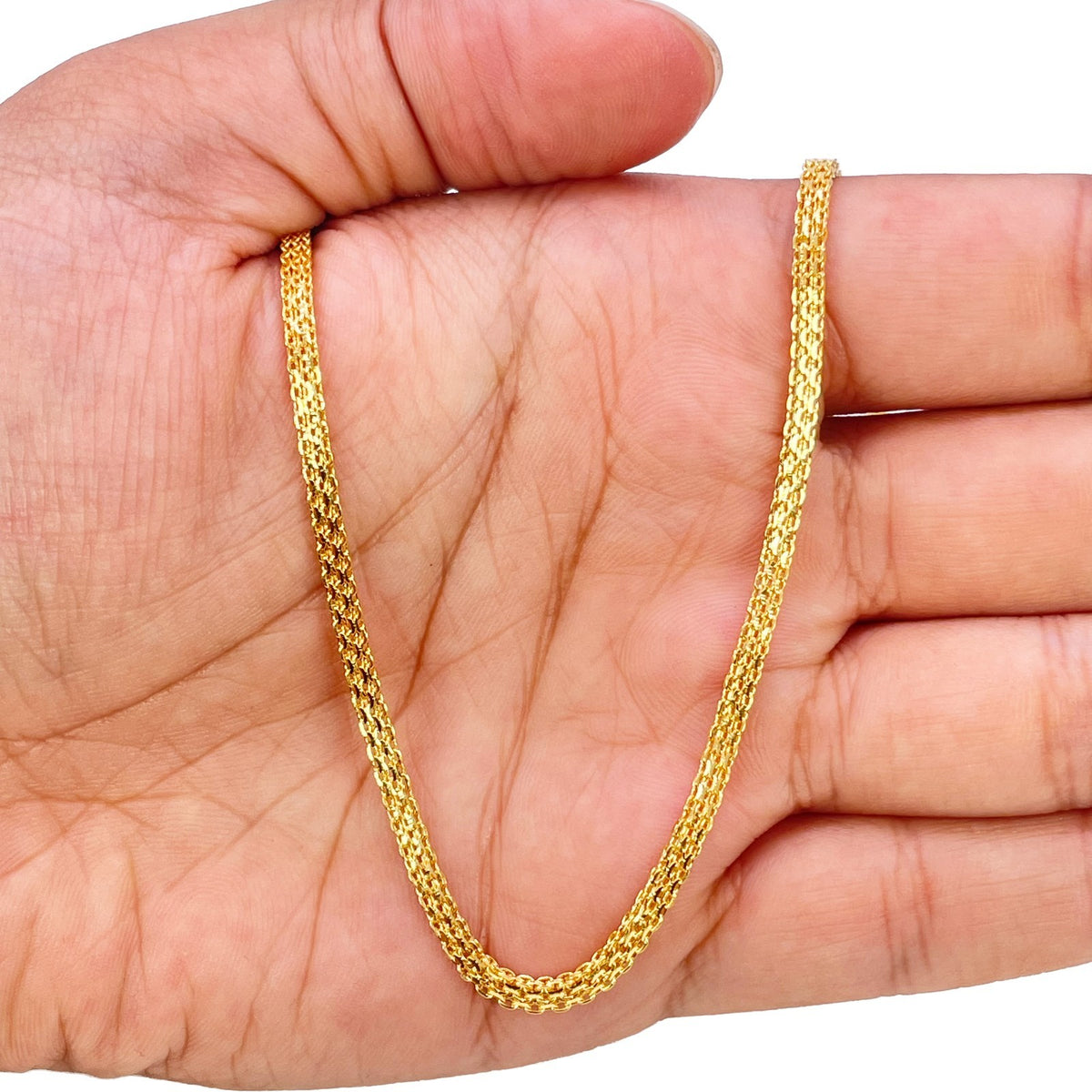 22ct Yellow Gold Flat Chain Necklace 22 inches 2.5 mm Width