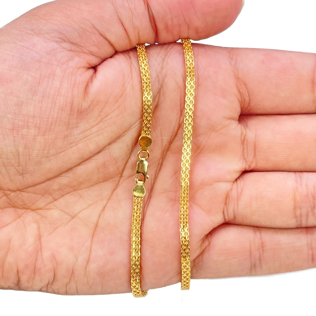 22ct Yellow Gold Flat Chain Necklace 22 inches 2.5 mm Width