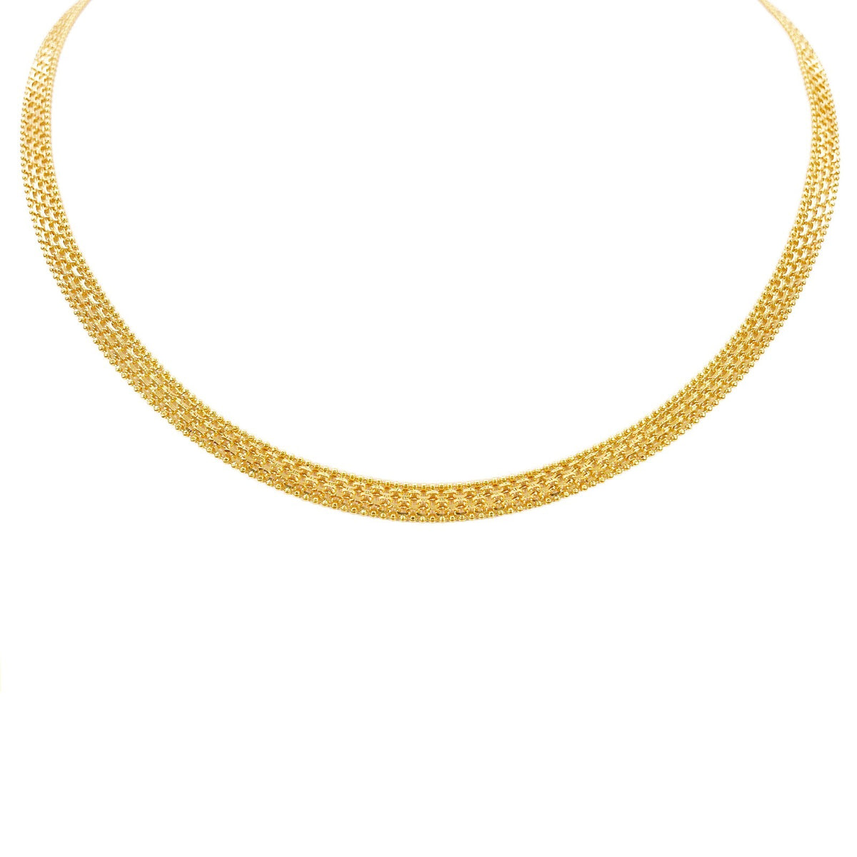 22ct Yellow Gold Flat Link Chain Necklace 18 Inches 5.2mm Width