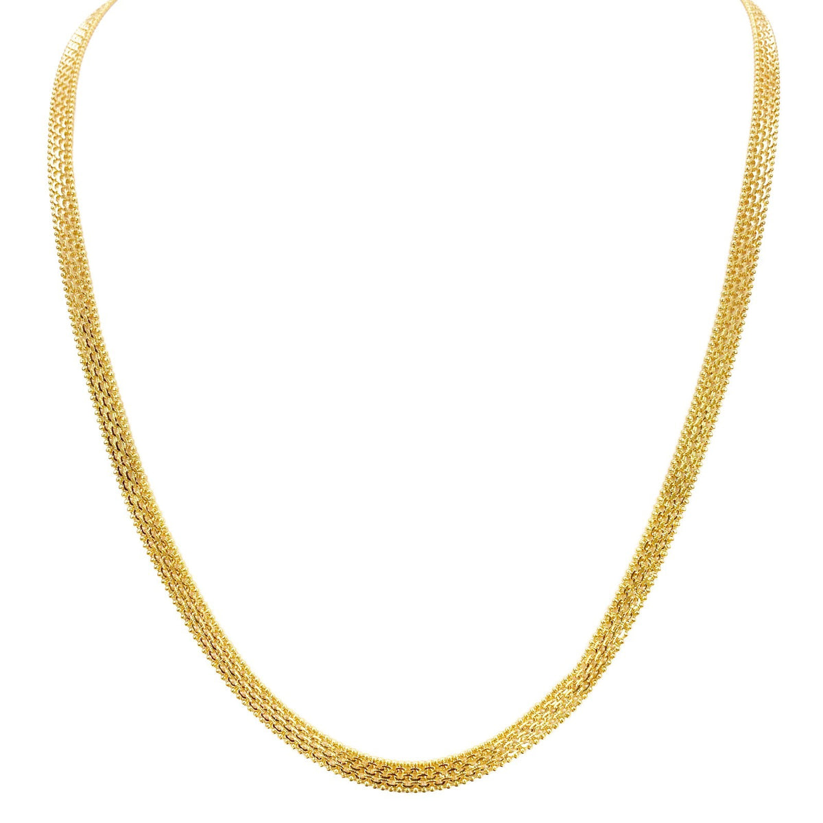 22ct Yellow Gold Flat Link Chain Necklace 22 Inches 5.2mm Width