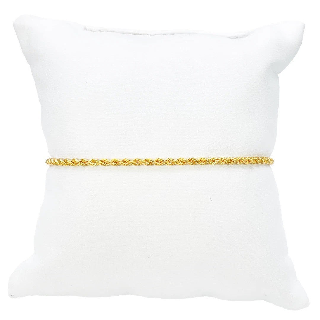 22ct Gold Rope Chain Childrens Bracelet Lightweight 5 Inches 2.2 mm
