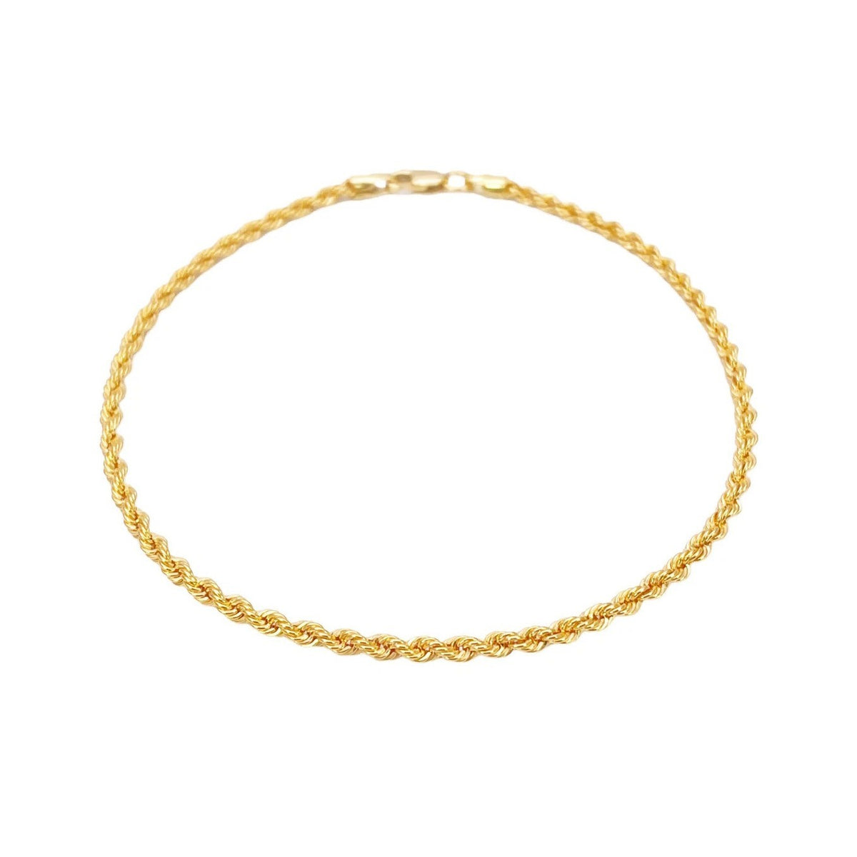 22ct Gold Rope Chain Childrens Bracelet Lightweight 5 Inches 2.2 mm