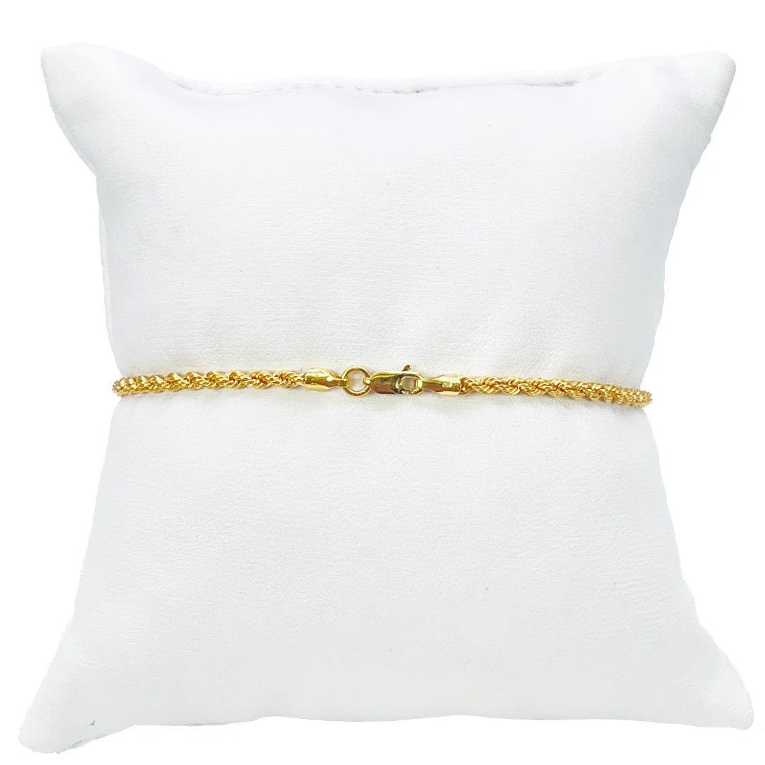 22ct Gold Rope Chain Childrens Bracelet Lightweight 5 Inches 2.2 mm