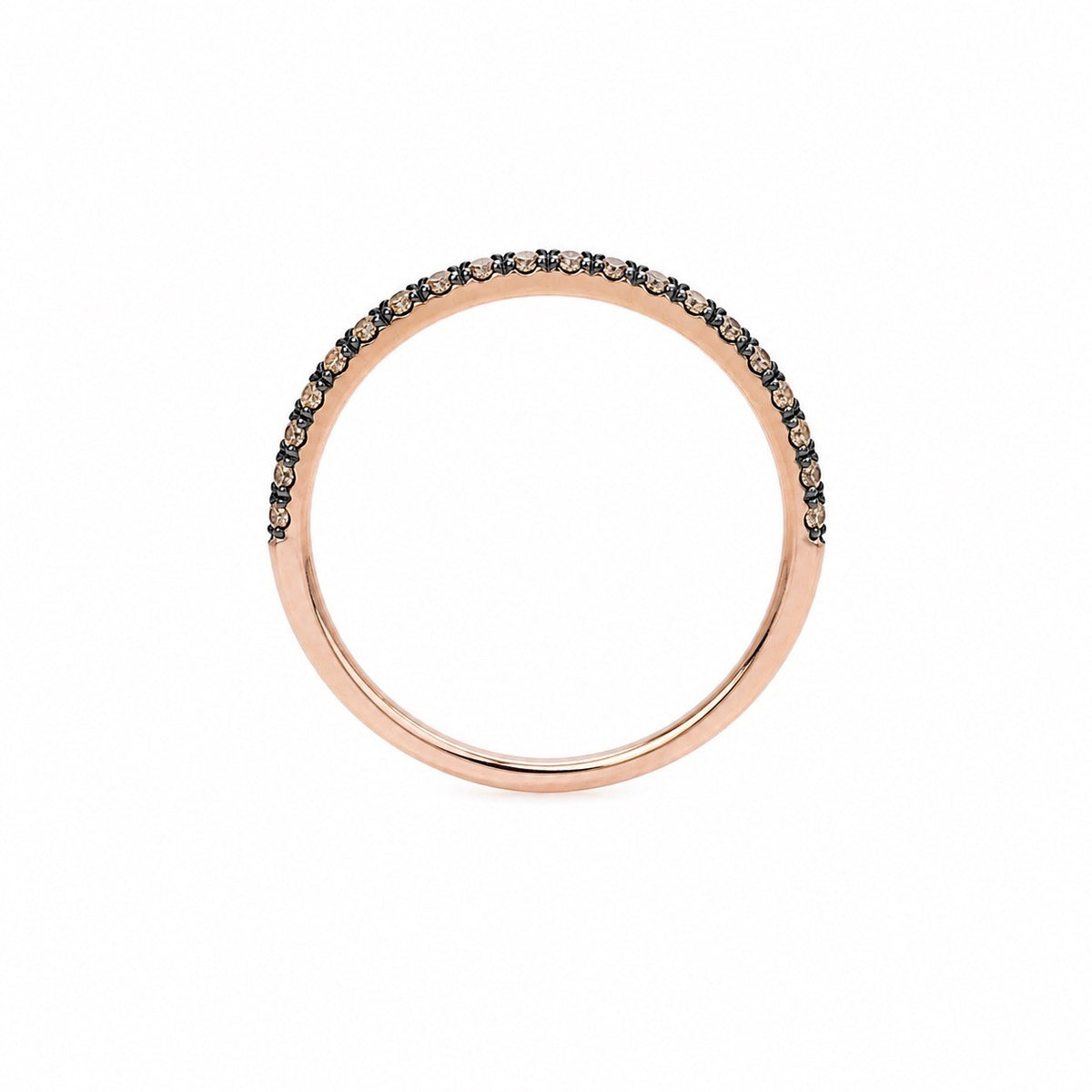 14ct Rose Gold Brown Champagne Diamond Wishbone Ring 0.20ct