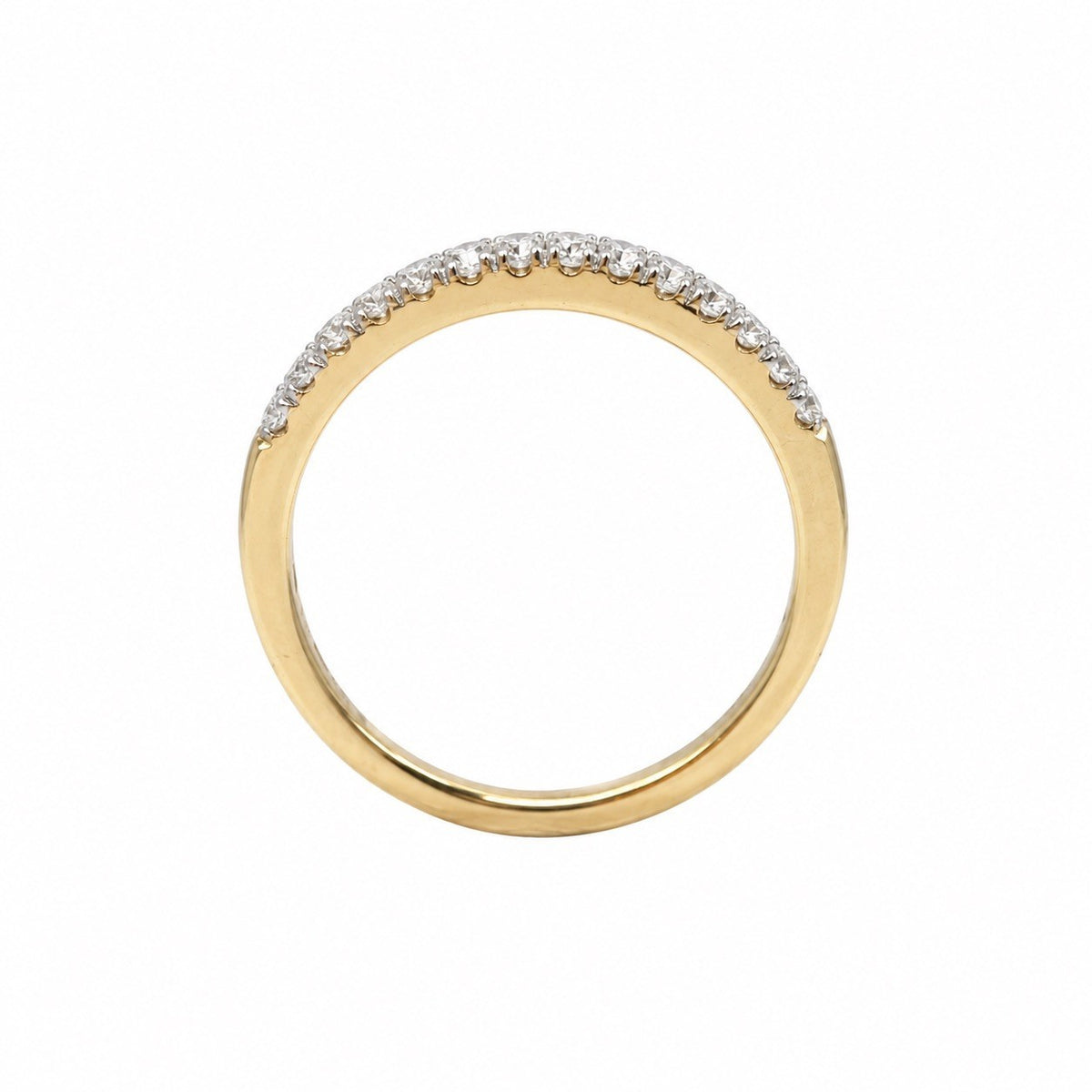 14ct Yellow Gold Natural Diamond Half Eternity Ring Pave 0.20ct