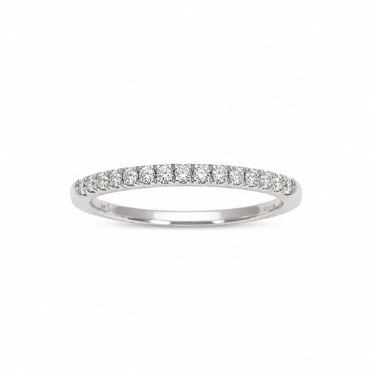14ct White Gold Natural Diamond Half Eternity Ring Pave 0.20ct