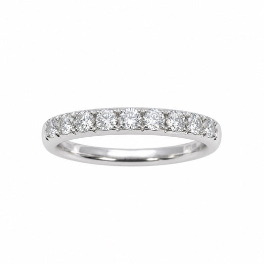 14ct White Gold Natural Diamond Half Eternity Ring Grain Set 0.58ct
