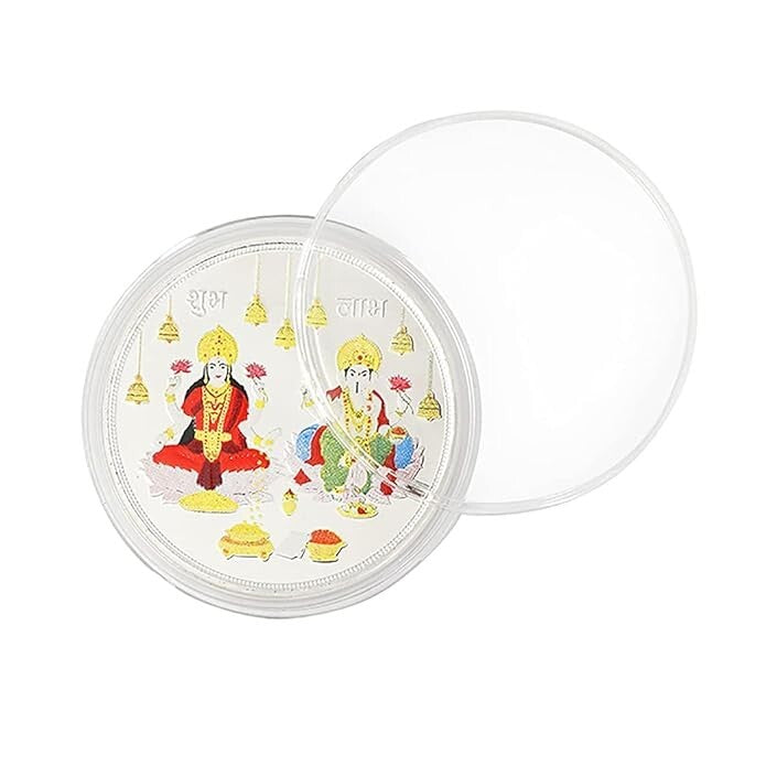 Silver Colour Coin Laxmi Ganesh gift packaging - Raina Jewels