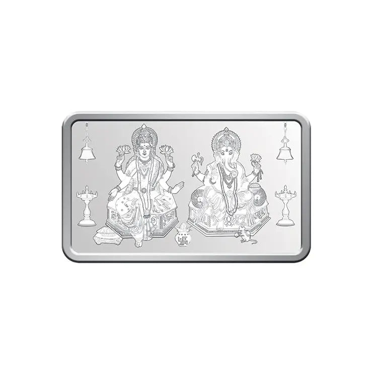 999.9 Fine Silver 10g Lakshmi Ganesh Diwali Gift Bar for Luck & Prosperity  Silver Bars